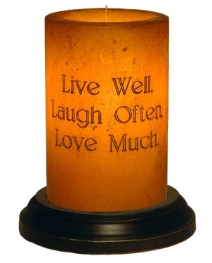 Live Laugh Love candle sleeve
