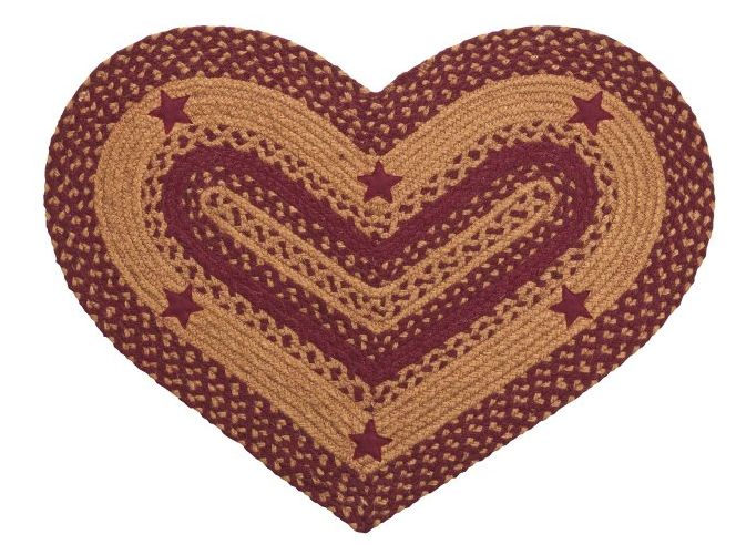 Heart braided rug