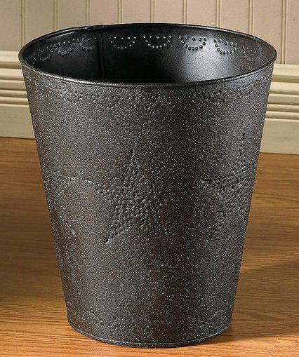 Star punched tin waste basket