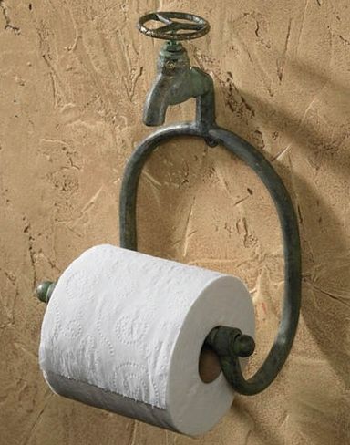 Faucet toilet paper holder