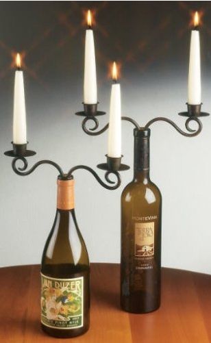 wine bottle stopper candelabra set