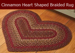 cinnamon heart shaped braided rug