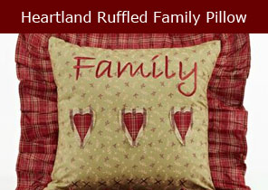 Heartland ruffled family pillow
