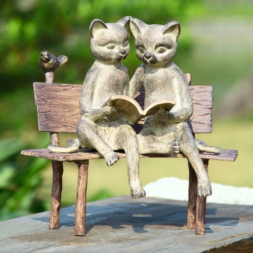 SPI-33675-Reading-Cats-on-Bench-Garden-Sculpture-LRG